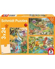 Παζλ Schmidt 3 x 24 κομμάτια - Διασκέδαση δεινοσαύρων -1